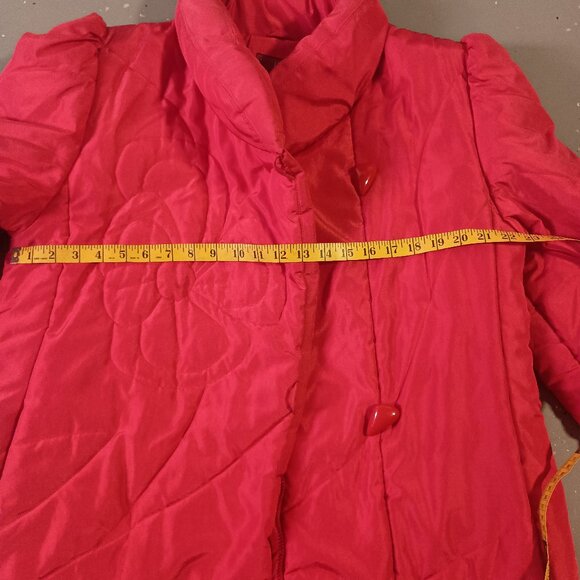 90's J.Gallery- Full-Length Red Puffer Coat- Size Medium - Picture 9 of 10